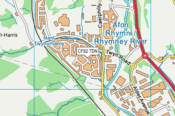 CF82 7DN map - OS VectorMap District (Ordnance Survey)