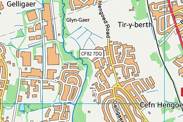 CF82 7DQ map - OS VectorMap District (Ordnance Survey)