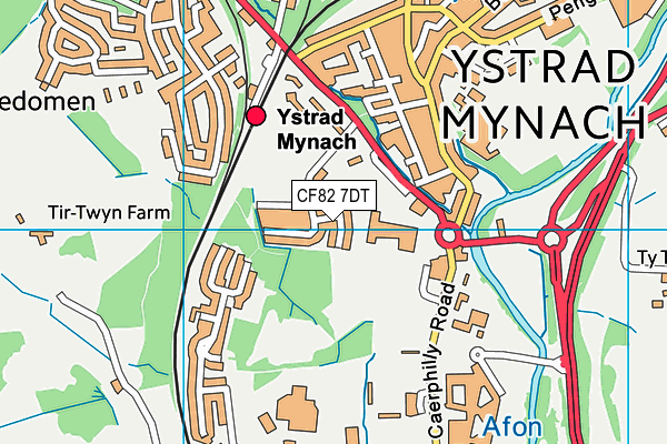 CF82 7DT map - OS VectorMap District (Ordnance Survey)