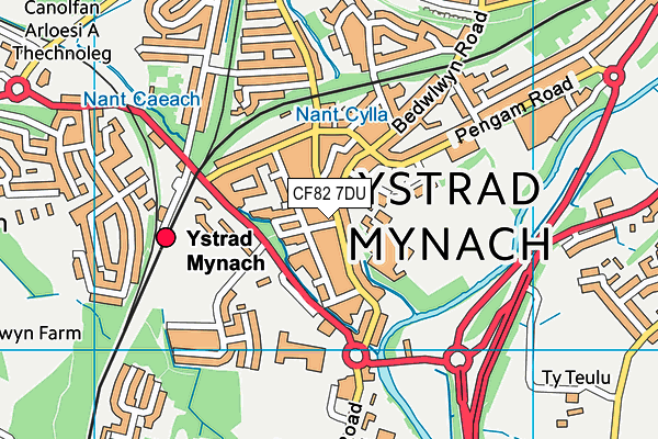 CF82 7DU map - OS VectorMap District (Ordnance Survey)