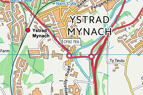 CF82 7EA map - OS VectorMap District (Ordnance Survey)