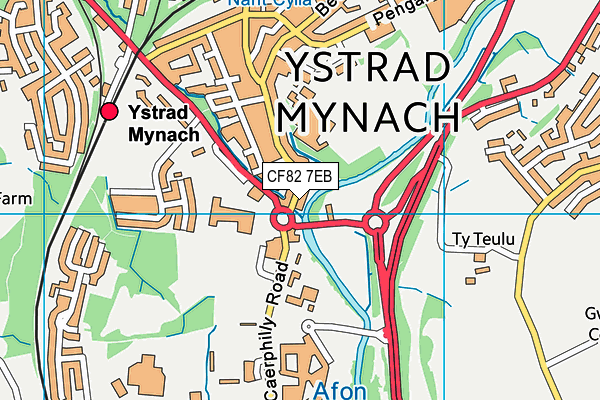 CF82 7EB map - OS VectorMap District (Ordnance Survey)