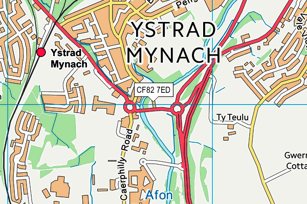 CF82 7ED map - OS VectorMap District (Ordnance Survey)