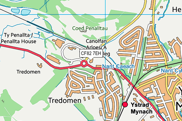 CF82 7EH map - OS VectorMap District (Ordnance Survey)