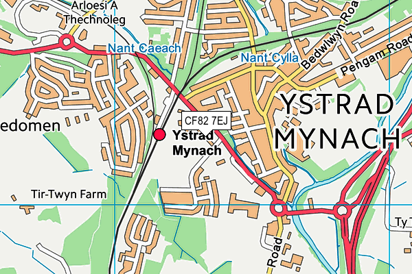 CF82 7EJ map - OS VectorMap District (Ordnance Survey)