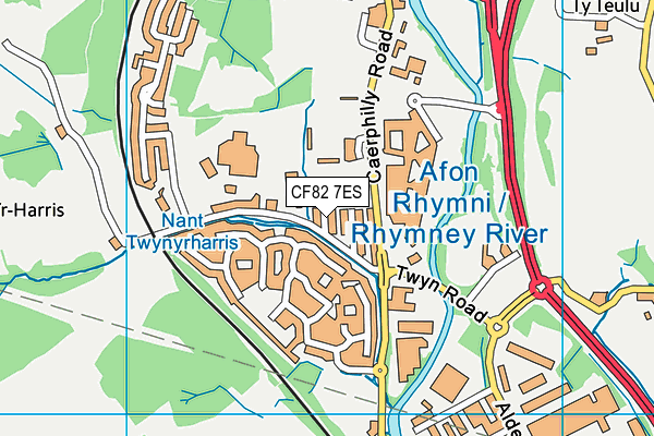 CF82 7ES map - OS VectorMap District (Ordnance Survey)