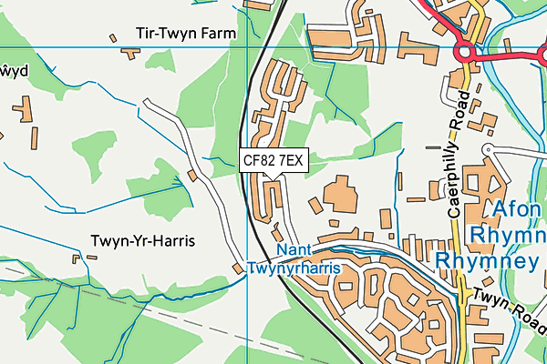 CF82 7EX map - OS VectorMap District (Ordnance Survey)