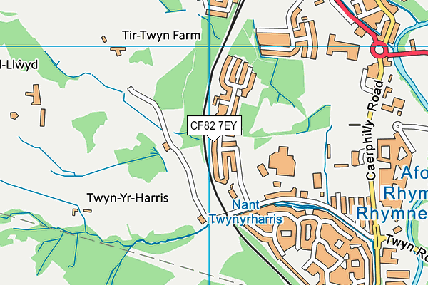 CF82 7EY map - OS VectorMap District (Ordnance Survey)