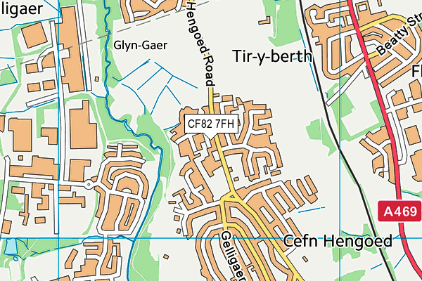 CF82 7FH map - OS VectorMap District (Ordnance Survey)