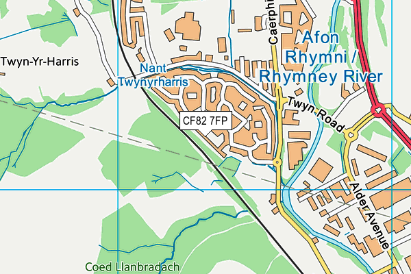 CF82 7FP map - OS VectorMap District (Ordnance Survey)