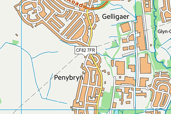 CF82 7FR map - OS VectorMap District (Ordnance Survey)