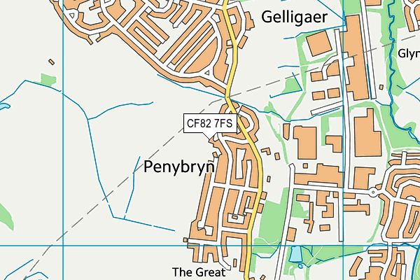 CF82 7FS map - OS VectorMap District (Ordnance Survey)