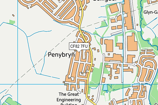 CF82 7FU map - OS VectorMap District (Ordnance Survey)