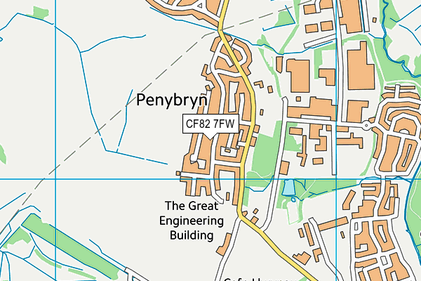 CF82 7FW map - OS VectorMap District (Ordnance Survey)