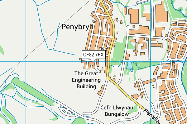 CF82 7FX map - OS VectorMap District (Ordnance Survey)