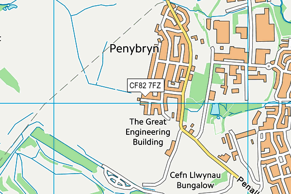 CF82 7FZ map - OS VectorMap District (Ordnance Survey)