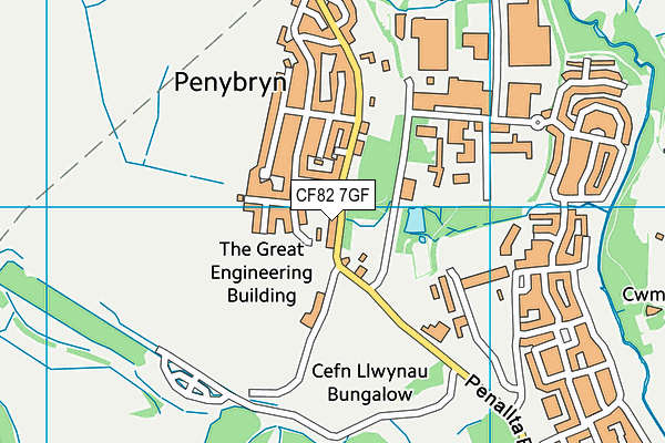 CF82 7GF map - OS VectorMap District (Ordnance Survey)