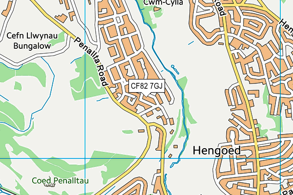 CF82 7GJ map - OS VectorMap District (Ordnance Survey)