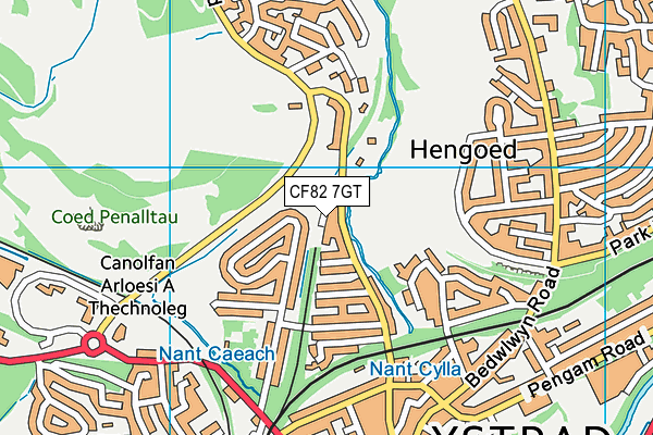 CF82 7GT map - OS VectorMap District (Ordnance Survey)