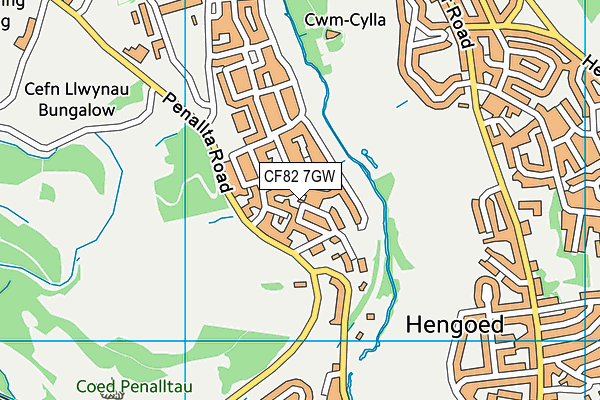 CF82 7GW map - OS VectorMap District (Ordnance Survey)