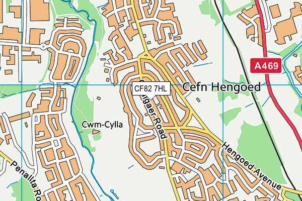 CF82 7HL map - OS VectorMap District (Ordnance Survey)