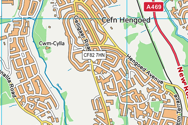 CF82 7HN map - OS VectorMap District (Ordnance Survey)