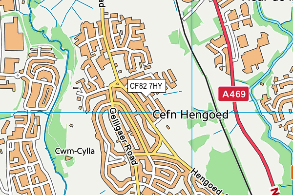 CF82 7HY map - OS VectorMap District (Ordnance Survey)