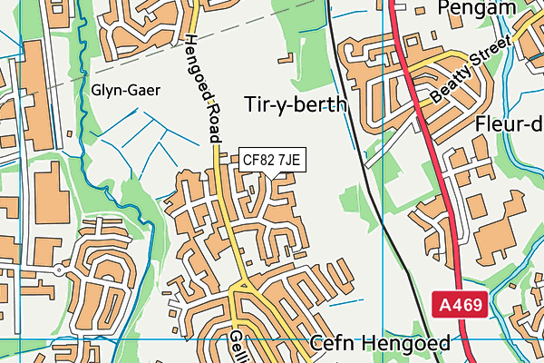 CF82 7JE map - OS VectorMap District (Ordnance Survey)