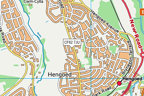 Hengoed Primary School map (CF82 7JU) - OS VectorMap District (Ordnance Survey)