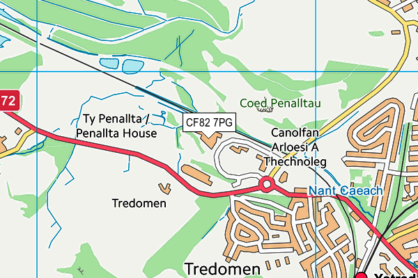 CF82 7PG map - OS VectorMap District (Ordnance Survey)