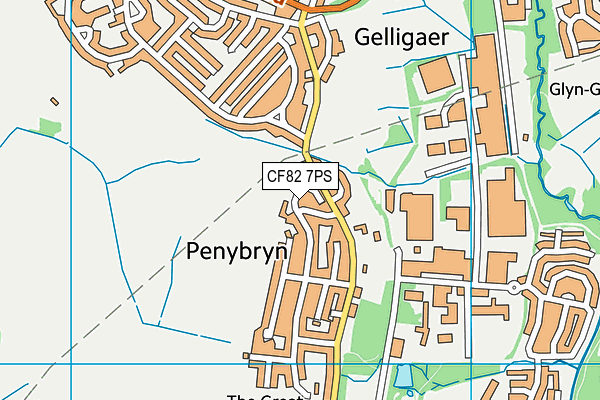 CF82 7PS map - OS VectorMap District (Ordnance Survey)