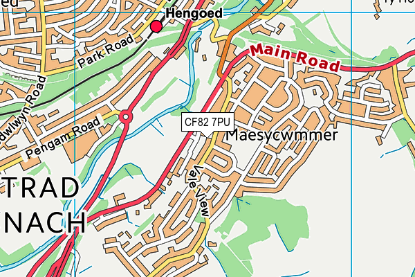 Maesycwmmer Primary School map (CF82 7PU) - OS VectorMap District (Ordnance Survey)