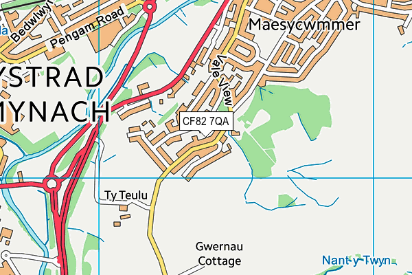 CF82 7QA map - OS VectorMap District (Ordnance Survey)