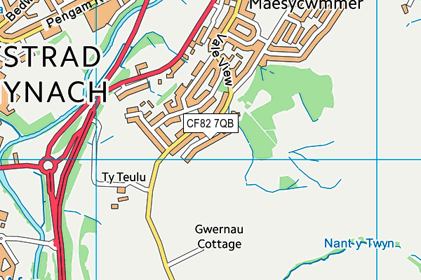 CF82 7QB map - OS VectorMap District (Ordnance Survey)