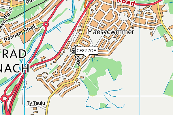 CF82 7QE map - OS VectorMap District (Ordnance Survey)