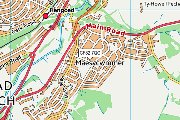 CF82 7QG map - OS VectorMap District (Ordnance Survey)