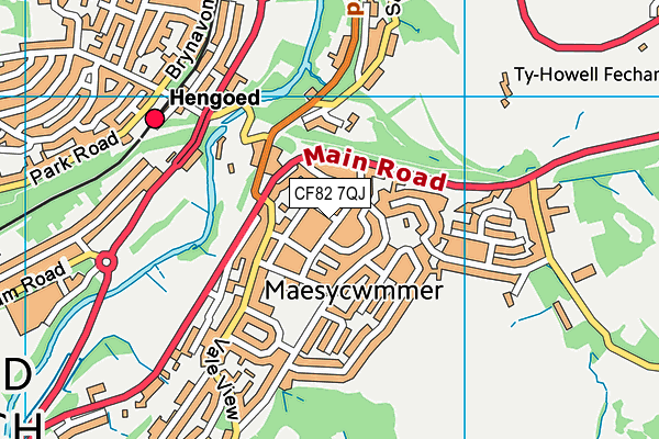 CF82 7QJ map - OS VectorMap District (Ordnance Survey)