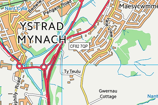 CF82 7QP map - OS VectorMap District (Ordnance Survey)