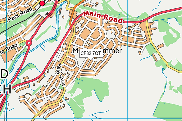 CF82 7QT map - OS VectorMap District (Ordnance Survey)