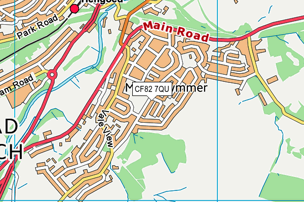 CF82 7QU map - OS VectorMap District (Ordnance Survey)