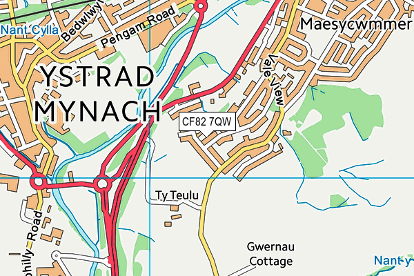 CF82 7QW map - OS VectorMap District (Ordnance Survey)