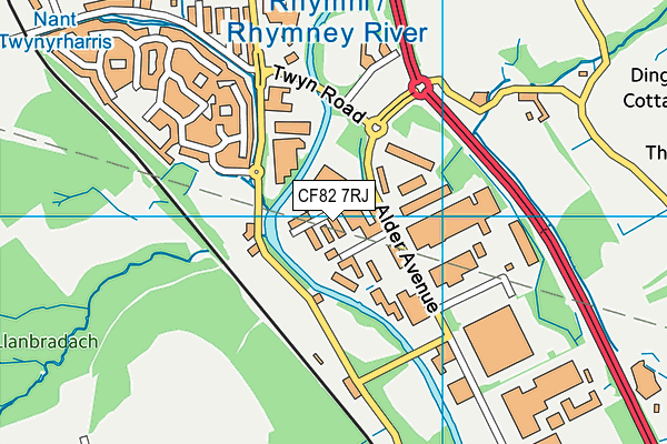 CF82 7RJ map - OS VectorMap District (Ordnance Survey)