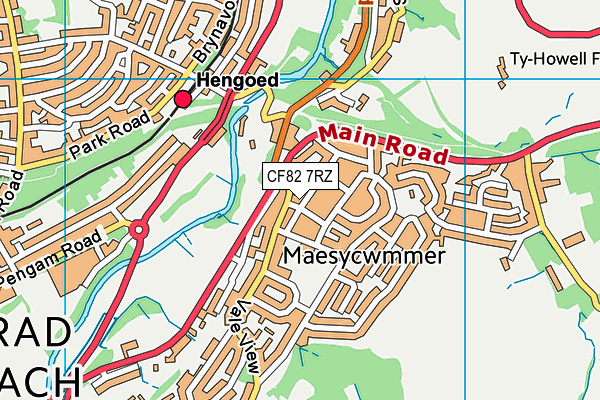 CF82 7RZ map - OS VectorMap District (Ordnance Survey)