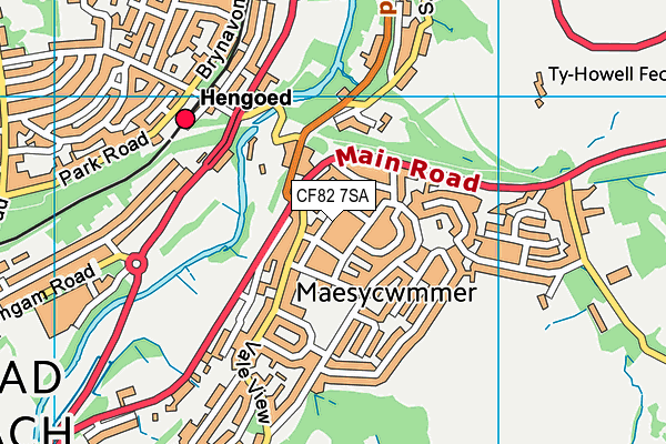 CF82 7SA map - OS VectorMap District (Ordnance Survey)