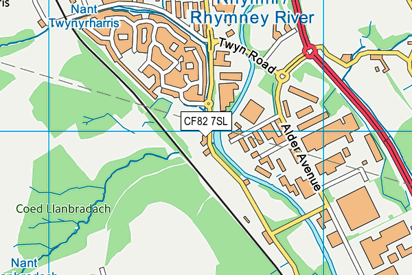 CF82 7SL map - OS VectorMap District (Ordnance Survey)