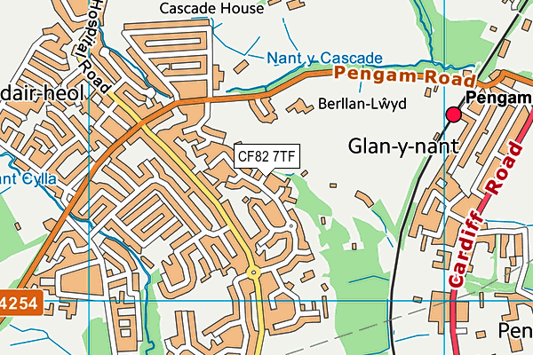 CF82 7TF map - OS VectorMap District (Ordnance Survey)