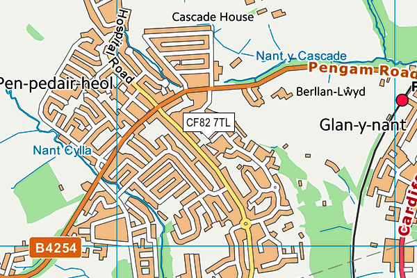 CF82 7TL map - OS VectorMap District (Ordnance Survey)