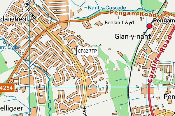 CF82 7TP map - OS VectorMap District (Ordnance Survey)