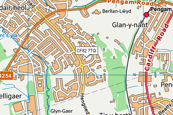 CF82 7TQ map - OS VectorMap District (Ordnance Survey)