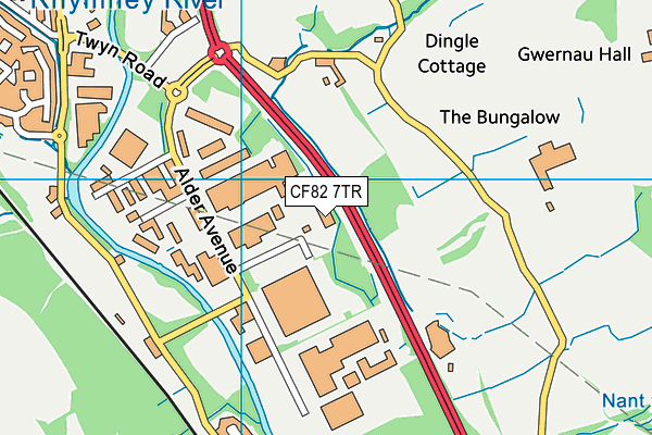 CF82 7TR map - OS VectorMap District (Ordnance Survey)